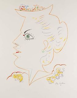 Cocteau, Jean
Dame im Profil (Femme en profil). Fa