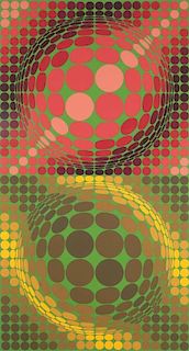 Vasarely, Victor
o.T. (Komposition in Rot, Braun u