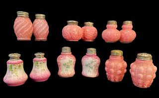 Collection Pink Early American Pressed Glass Salt & Pepper Shakers