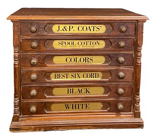 J & P Coats' Country Store Spool Cabinet 