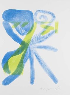Penck, A. R.
o.T. Lithographie in Grün und Blau au