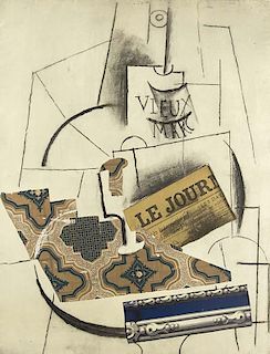 Picasso, Pablo
Komposition mit Flasche und Collage