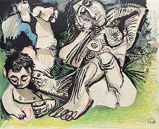 Picasso, Pablo - nach
Düjeuner sur l`herbe. Farbli
