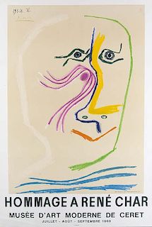Picasso, Pablo - nach
Hommage ü Renü Char. 1969. F
