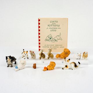 13pc Vintage Collection of Miniature Cat Figurines