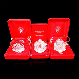 3pc Waterford Crystal Christmas Ornaments