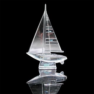 Vintage G. Durand Crystal Figure, Sailboat