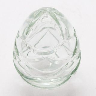 Faberge Cut Crystal Clear Glass Egg Paperweight