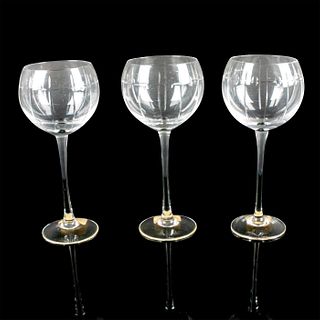 3pc Lenox Crystal Balloon Wine Glasses, Staccato