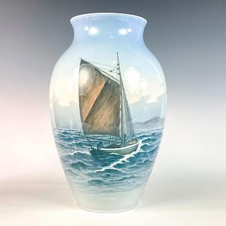Vintage Royal Copenhagen Decorative Vase, Ship at Sea