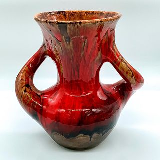 Vintage Art Pottery Two Handled Decorative Vase
