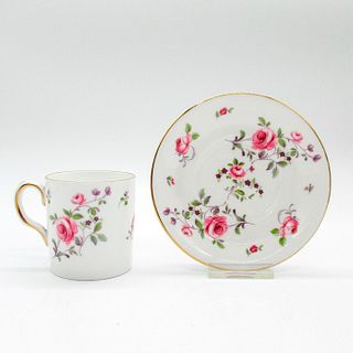 2pc Royal Chelsea Demitasse Cup and Saucer, Pink Roses