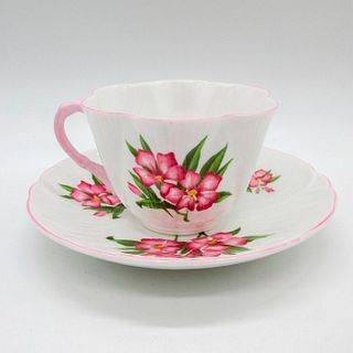 Vintage Shelly Bone China Cup and Saucer, Oleander