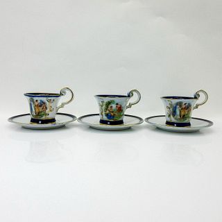 6pc Antique Royal Vienna Demitasse Cups and Saucers