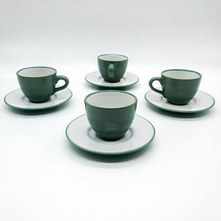 8pc Color Mix Newport Green Espresso Cups and Saucers