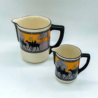 2pc Royal Doulton Porcelain Pitchers, Hunting Silhouettes