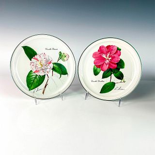 2pc Villeroy & Boch Decorative Plates, Camellia Flowers