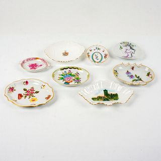 8pc European Porcelain, Trinket Dishes and Ash Trays