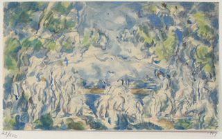 Paul Cezanne (After) - Les Baigneuses Aquarelles 1