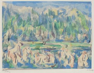 Paul Cezanne (After) - Les Baigneuses Aquarelle 4