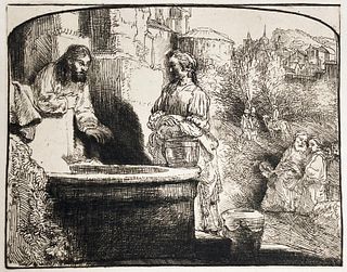 Rembrandt van Rijn (After 1883) - Christ and the Woman of Samaria