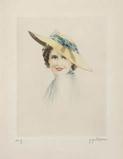 George Grillet (In the Style of Louis Icart) - The Hat