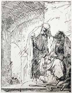 Rembrandt van Rijn (After 1883) - St Peter and St John Healing the Lame Man at the Gate of the