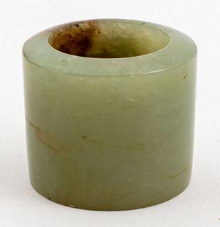 Chinese Deep Celadon Jade Archer's Ring