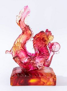Tittot Chinese Art Glass Celestial Dragon Figure