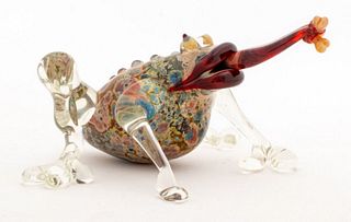 Studio Art Glass Frog Form Vessel