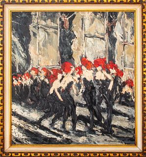 Cleon Throckmorton 'Showgirls' Oil on Canvas