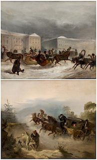 A PAIR OF RUSSIAN 19TH CENTURY PAINTINGS