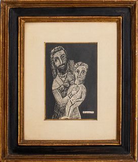 Nahum Tschacbasov Surrealist Tiresias Linocut 1937