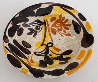 Mid-Century Vallauris Glazed Ceramic Bowl