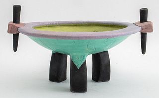 Postmodern Memphis Style Ceramic Bowl, 1980s