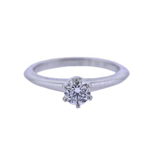 Tiffany & Co 0.42ct F SI1 Diamond Platinum Engagement Ring