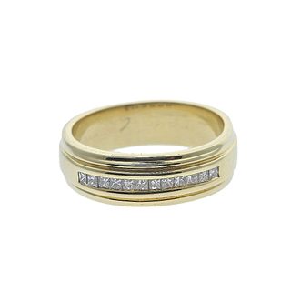 14k Gold Diamond Men's Wedding Band Ring