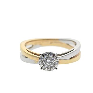 Memoire 18k Two Tone Gold Diamond Engagement Ring