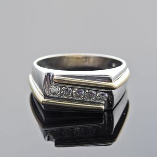 14k Gold Diamond Men's Ring
