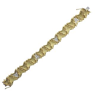 French 18k Gold Diamond Bracelet