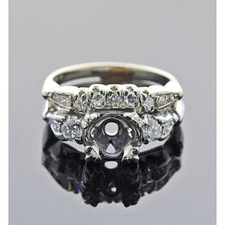 14k Gold Diamond Bridal Ring Setting