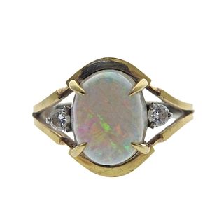 Brooks 18k Gold Diamond Opal Ring