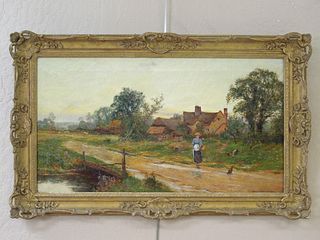 Ernest Walbourn Oil on Canvas, Country Landscape.