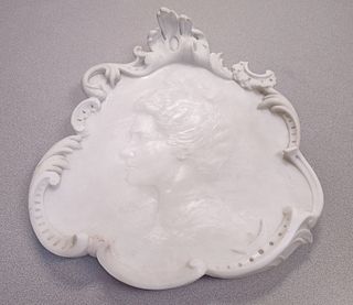 Early 20th C. Italian Marble Profile Plaque.