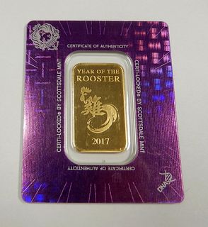 Scottsdale Mint 2017 Fine Gold 1 Troy Ounce Bar.