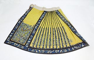 Chinese Embroidered Silk Skirt.