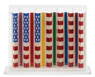 Yaacov Agam  Sillskreen 3 D sculpture double sided  "Tribute of the People of Israel to the People of the United States"
