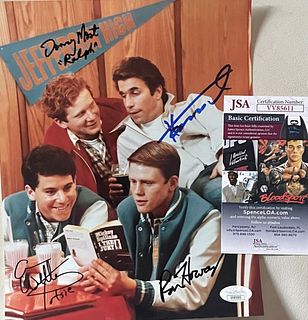 Happy Days Photograph signed by 4 Ron Howard, Donny Most, Henry Winkler, Anson Williams w/JSA COA