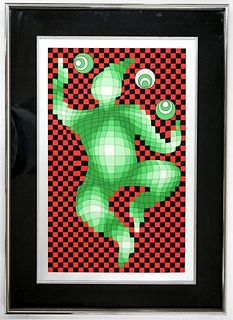 Victor Vasarely Limited Edition serigraph on paper  "Clown"