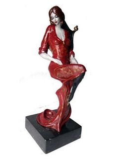 Itzchak Tarkay Bronze sculpture "Lady in Red"